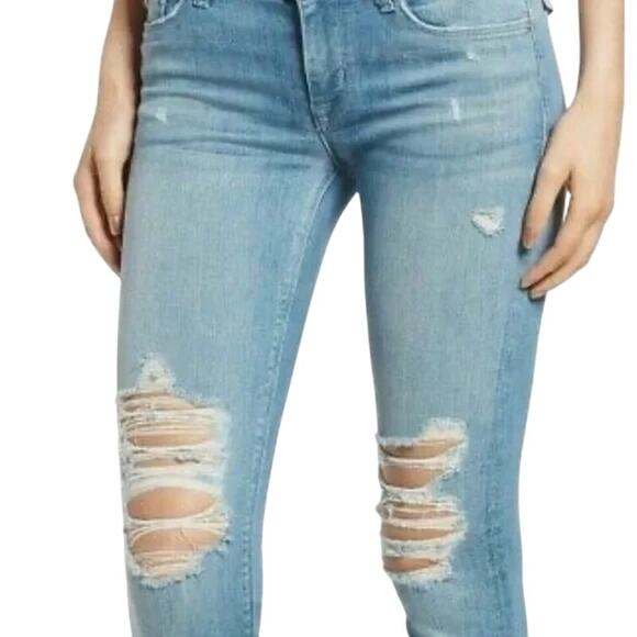 Hudson Midrise Tally Skinny Jeans Raw Hem Crop 28 - Excellent - Picture 5 of 16